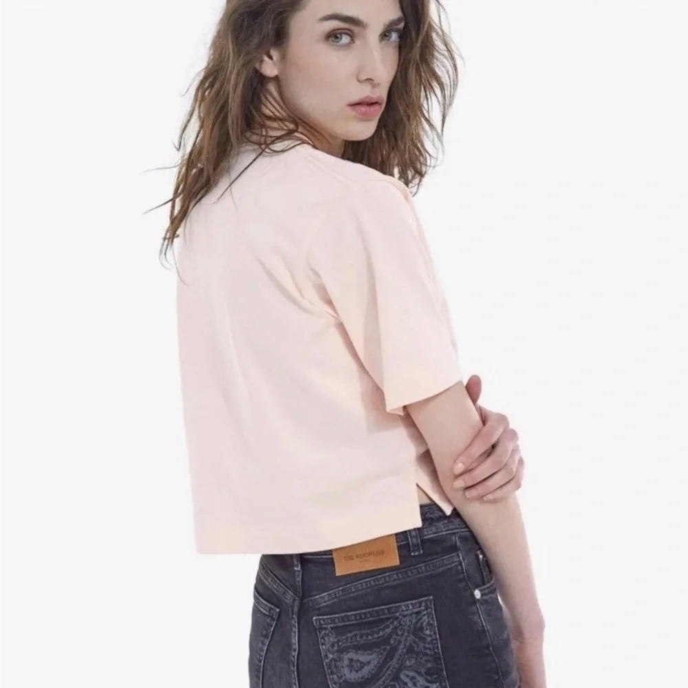 NWT The Kooples Pink Crop Top with Embroidered Skull and Flowers